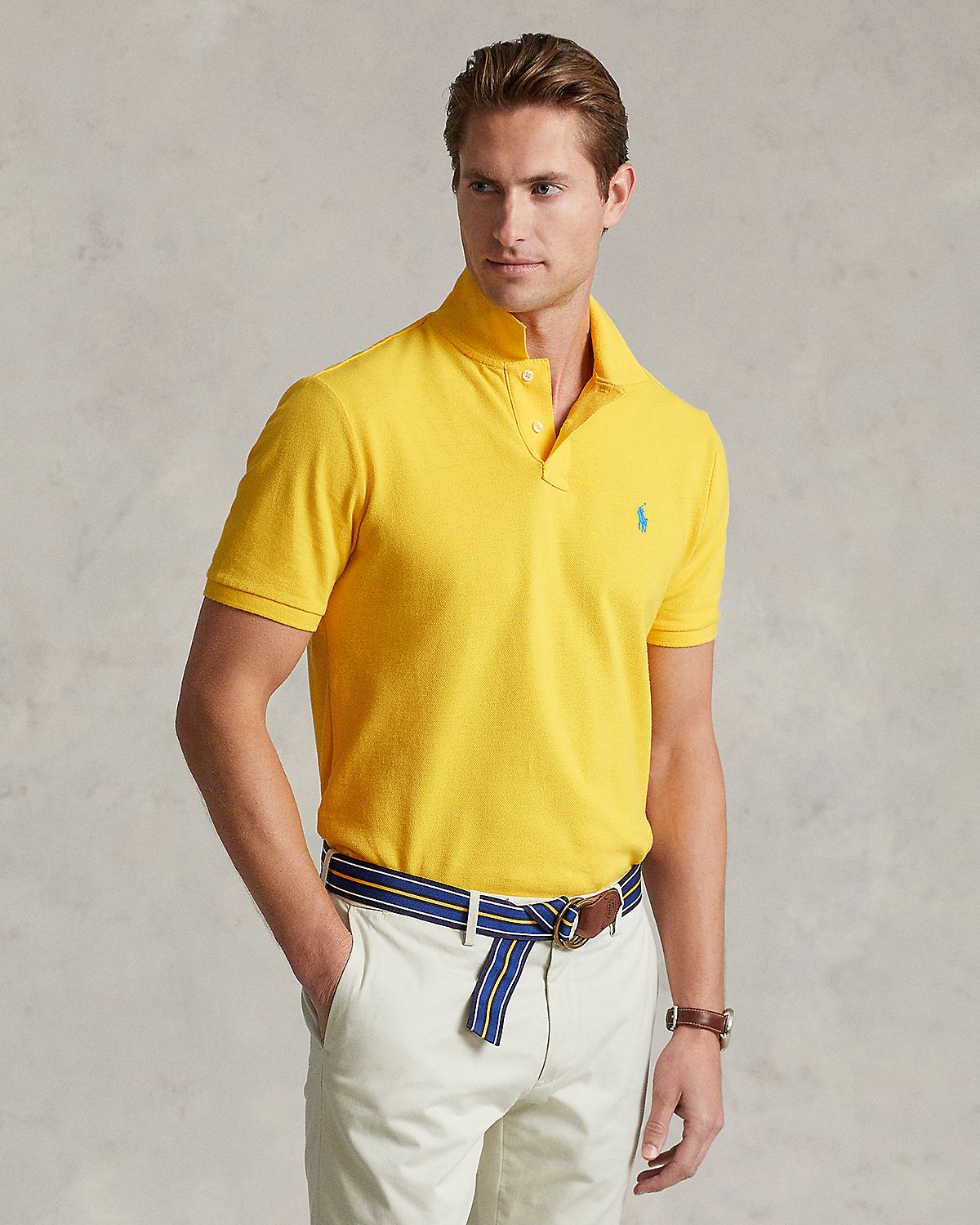Polo Ralph Lauren Custom Slim Fit Mesh Polo Shirt