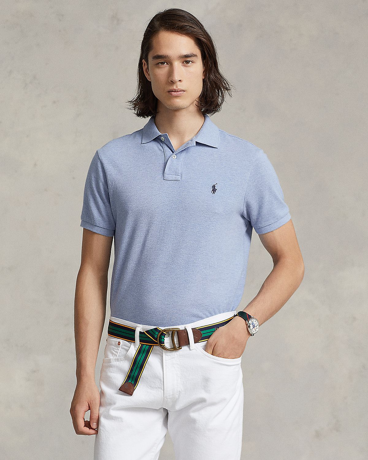 Polo Ralph Lauren Custom Slim Fit Mesh Polo Shirt