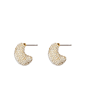Lele Sadoughi Pave Dome Mini Hoop Earrings in 14K Gold Plated