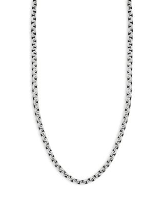 Milanesi And Co - Men's Sterling Silver Oxidized Box Chain Necklace, 24"