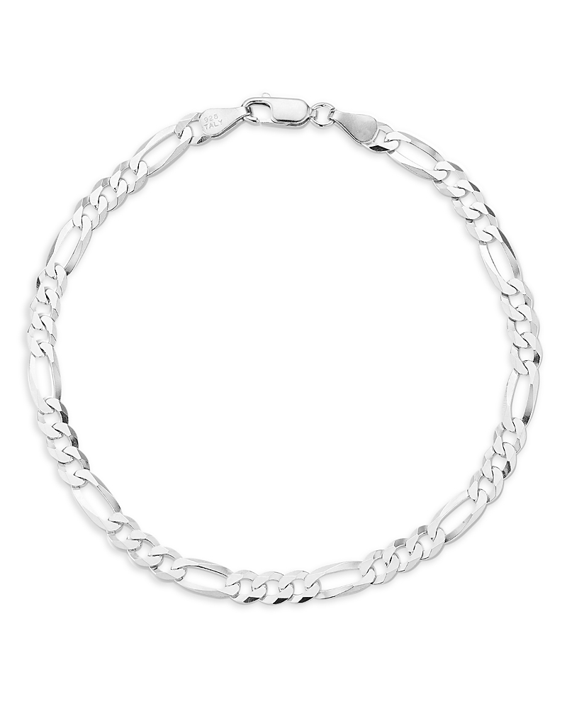 MILANESI AND CO MEN'S STERLING SILVER 5MM FIGARO CHAIN BRACELET