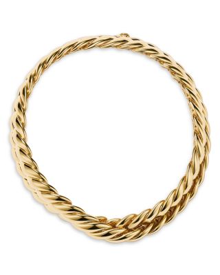 18K Gold Sculpted Cable Wrap Bracelet 