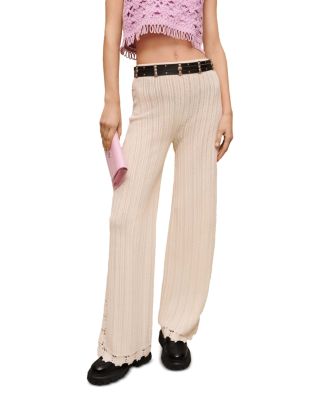 Maje Pantelly Crochet Trim Knit Pants | Bloomingdale's