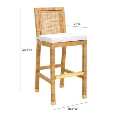 Amara Rattan Performance Fabric Bar Stool