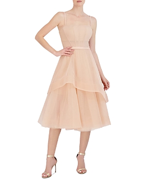 Shop Bcbgmaxazria Corset Tiered Evening Dress In Pink