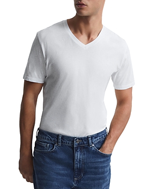 Shop Reiss Dayon V Neck Tee In White