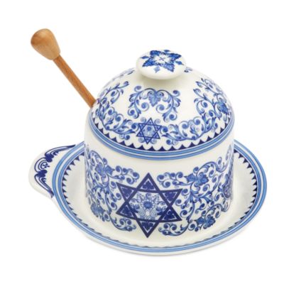 Judaica Honey Pot with Drizzler