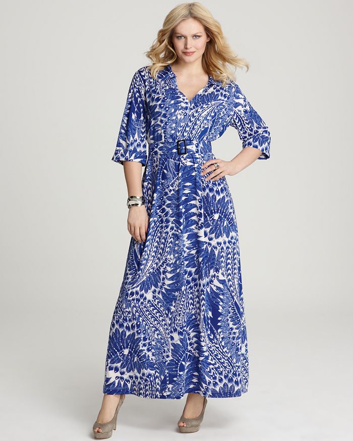 anna scholz plus Feather Print Maxi Dress Bloomingdale s
