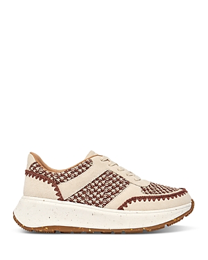 Fitflop F-mode Knit Panel Platform Sneaker In Clay Brown