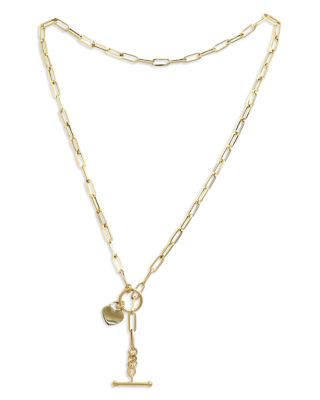 Moon & Meadow - 14K Gold Toggle Heart Necklace, 18"