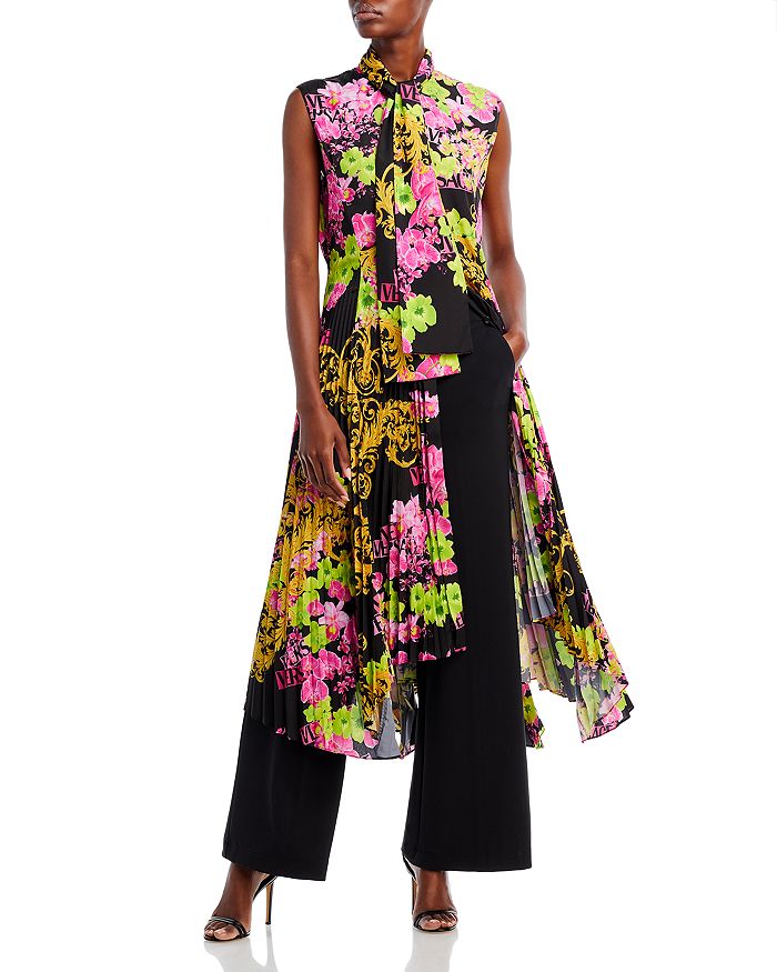 Versace - Logo Orchid Midi Shirt Dress