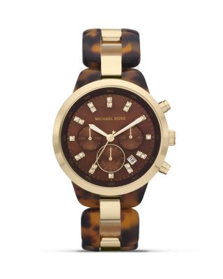 Michael Kors - Ladies Round Tortoise Sport Watch with Glitz Markers