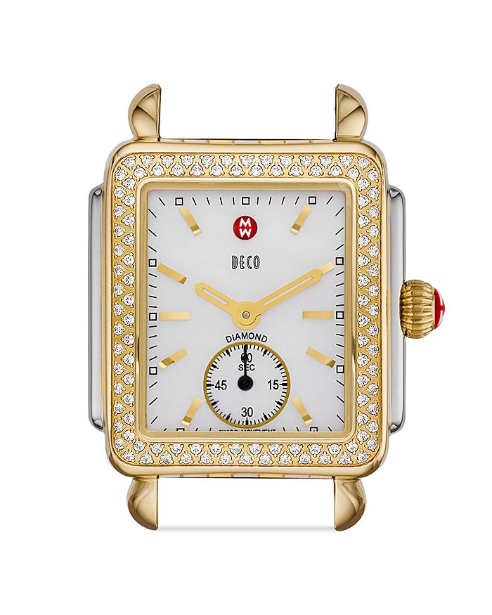 MICHELE DECO MID 16 DIAMOND TWO TONE WATCH HEAD, 29 X 31MM,MW06V01C5025