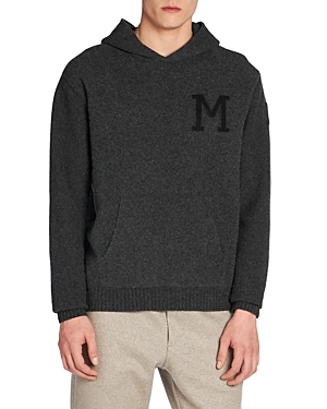 Shop Moncler Wool & Cashmere Knit Hoodie In Dark Gray