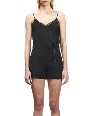 The Kooples Button Trim Shorts In Black