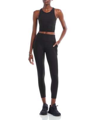 AQUA AQUA Seamed Mesh Medium Impact Sports Bra & High Rise Leggings - 100% Exclusive ...