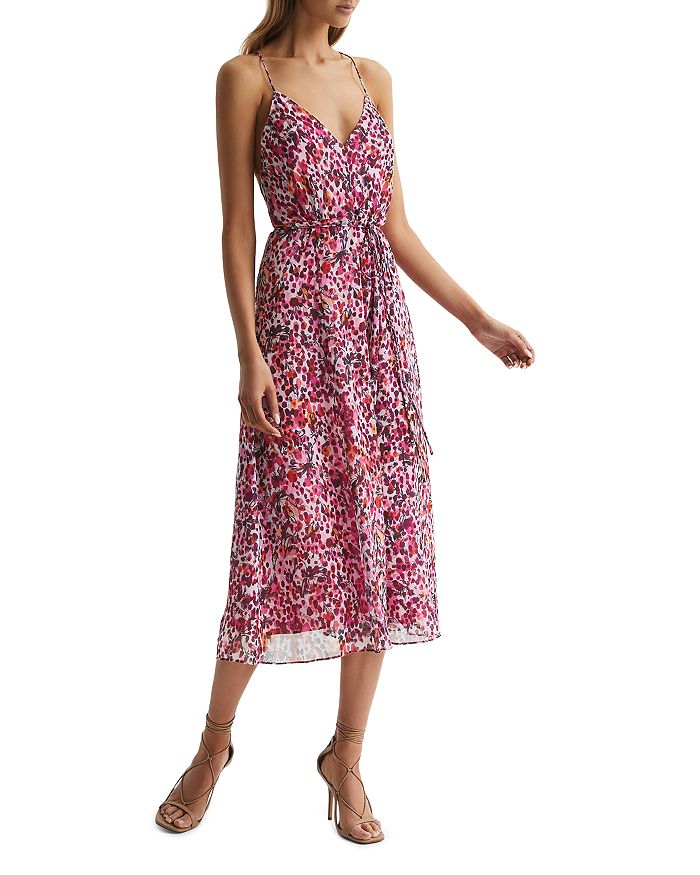 REISS Petites Pippa Strappy Printed Midi Dress Bloomingdale s