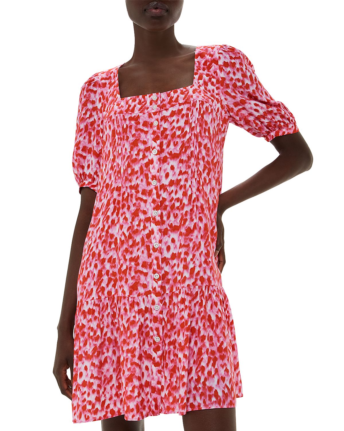 Whistles Blurred Animal Flippy Dress
