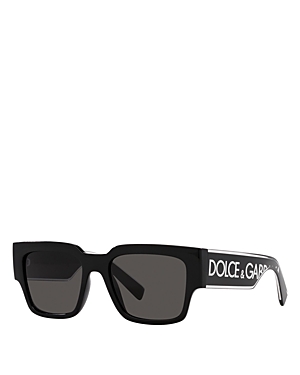 Dolce & Gabbana Square Sunglasses, 52mm In Black/gray Solid