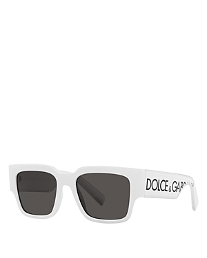 Dolce & Gabbana Square Sunglasses, 52mm In White/gray Solid