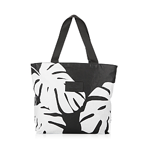 Aloha Collection Monstera Day Tripper Tote In White Black