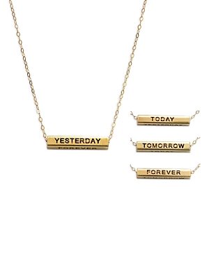 Bloomingdale's Longevity Four Side Message Pendant Necklace In 14k Yellow Gold, 18