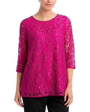 Shop Caroline Rose Easy Lace Tunic In Fuchsia