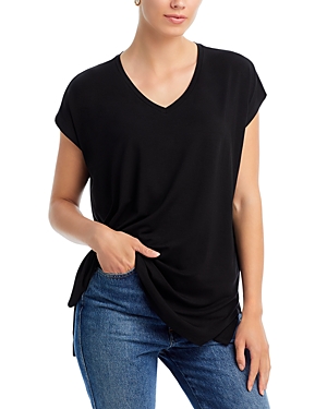 Eileen Fisher Short Sleeve Boxy Top In Black