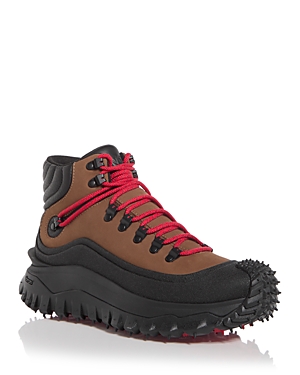 Shop Moncler Men's Trailgrip Gtx High Top Hiking Sneakers In Brown