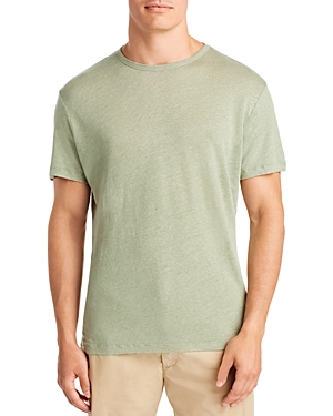 Alex Crane Sun Regular Fit Linen Tee In Moss