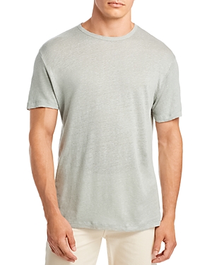 Alex Crane Sun Regular Fit Linen Tee In Steel