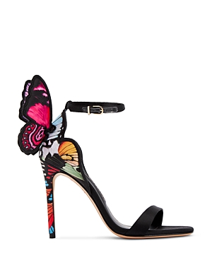 SOPHIA WEBSTER WOMEN'S CHIARA EMBROIDERED BUTTERFLY STILETTO SANDALS