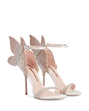 Shop Sophia Webster Women's Chiara Embroidered Butterfly Stiletto Sandals In Champagne Glitter