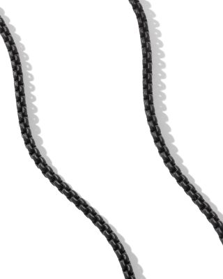 14K Yellow Gold & Black Acrylic Stainless Steel DY Bel Aire Box Link Chain Necklace, 18"