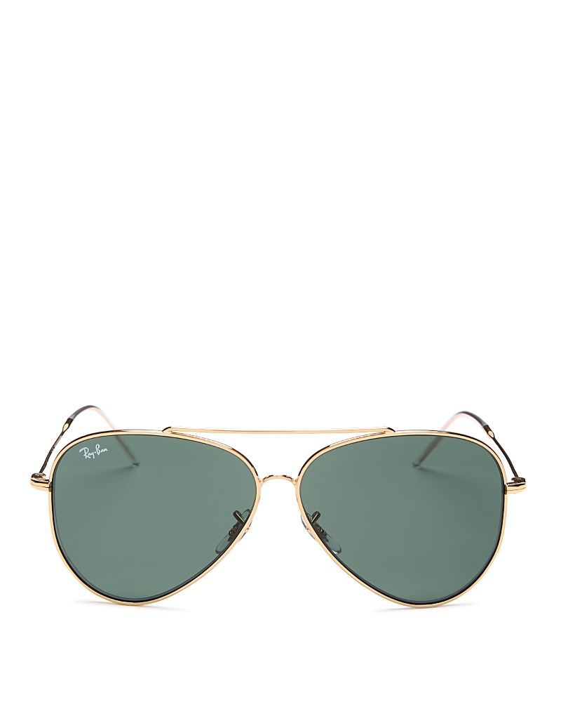 Ray Ban Unisex Rb3026 L2846 62mm Sunglasses In Gold/green Solid