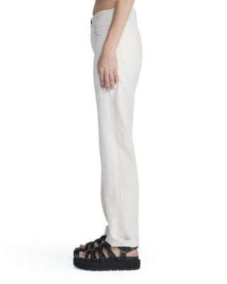 Dre Featherweight Low Rise Ankle Straight Jeans in Ecru