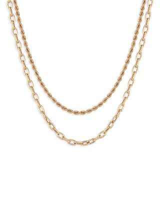 Zoe Chicco 14K Yellow Gold Heavy Metal Layered Necklace, 16 & 18