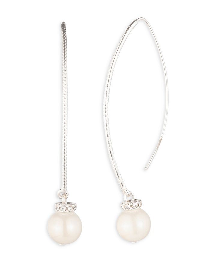 Ralph Lauren Pavé & Imitation Pearl Rope Chain Threader Earrings in ...