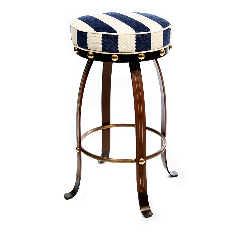 Mackenzie-childs Flatiron Counter Stool, Navy In Navy