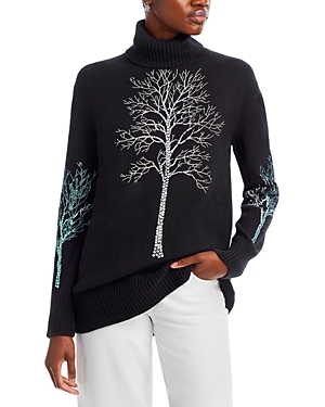 Shop Libertine Crystal Forest Cashmere Sweater In Black