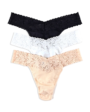 Hanky Panky Cotton with a Conscience Original-Rise Thongs, Set of 3