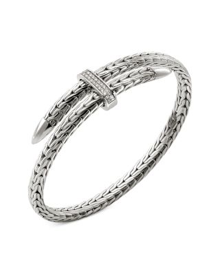 JOHN HARDY - Sterling Silver Diamond Spear Flex Cuff