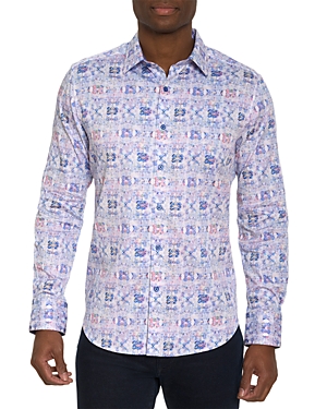 Robert Graham Trento Cotton Blend Abstract Circle Print Classic Fit Button Down Shirt