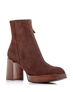 Shop Tod's Women's Platform Block Heel Booties In Dark Brown