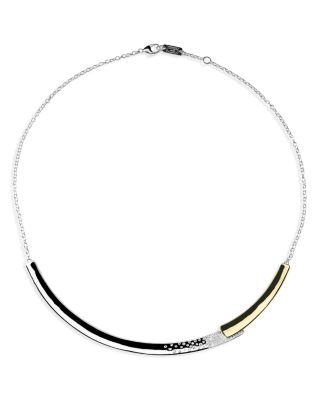 Ippolita 18K Yellow Gold & Sterling Silver Stardust Diamond Pave Overlap Bar Collar Necklace, 16-17
