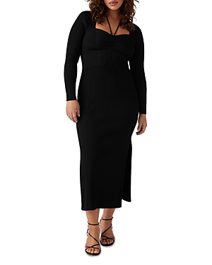 Shop Ba&sh Ba & Sh Edora Ribbed Midi Dress In Black