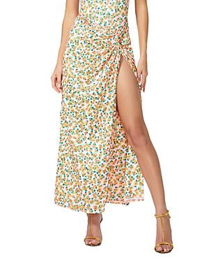 Afrm Delaney Knot Slit Hem Maxi Slipdress In High Summer