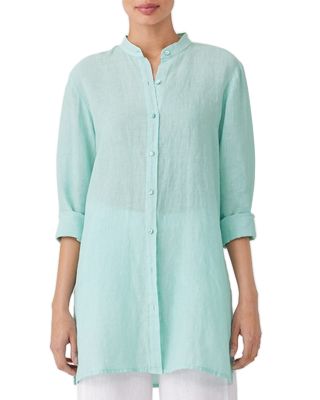 Eileen Fisher - Mandarin Collar Linen Tunic
