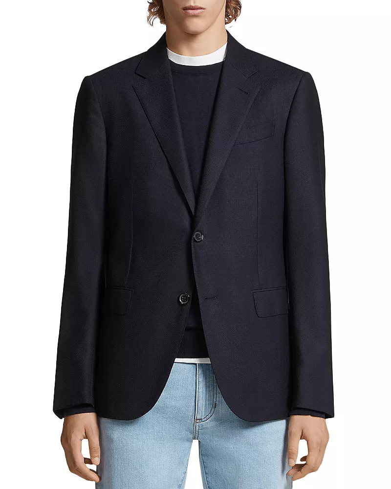 Zegna Navy Blue Trofeo 10-pocket Jacket