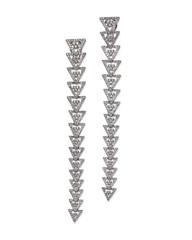 Bloomingdale's - Diamond Triangle Halo Long Drop Earrings in 14K White Gold, 5.0 ct. t.w.